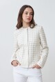 Chaqueta eco cuero con tul crudo