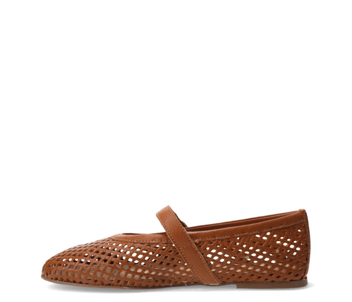Zapato balerina calado Caramelo