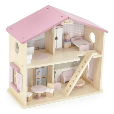 Casita de Muñecas Madera Rosa Polar B Casita de Muñecas Madera Rosa Polar B
