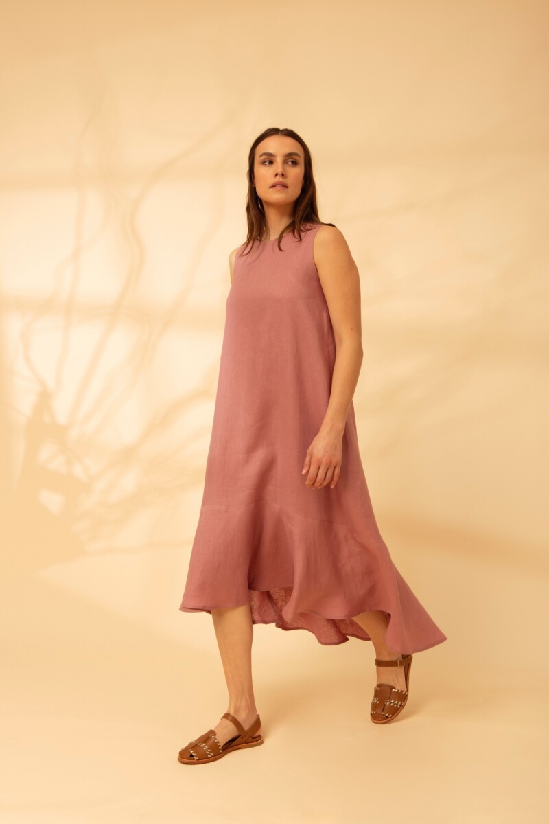 Vestido Folk Long - Rosa Viejo 