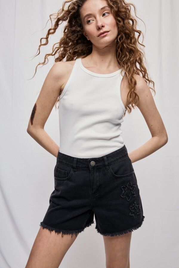 SHORT FLORE Negro