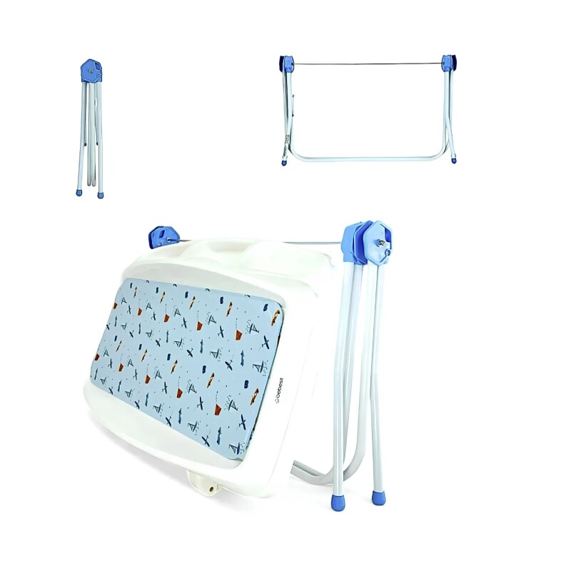 Bañito Catre Plegable para Bebe con Cambiador Bebesit Shower Azul