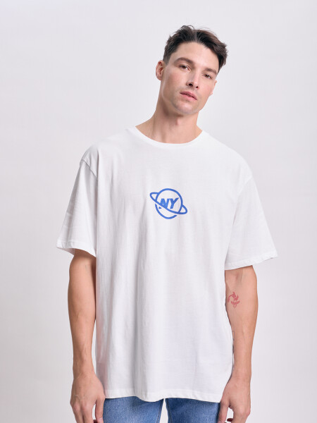 Remera oversize Planeta Blanco