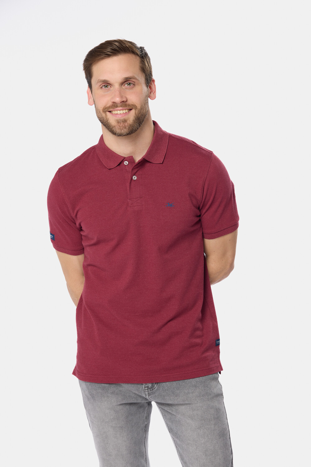 REMERA POLO LISA PIQUÉ Bordo Melange