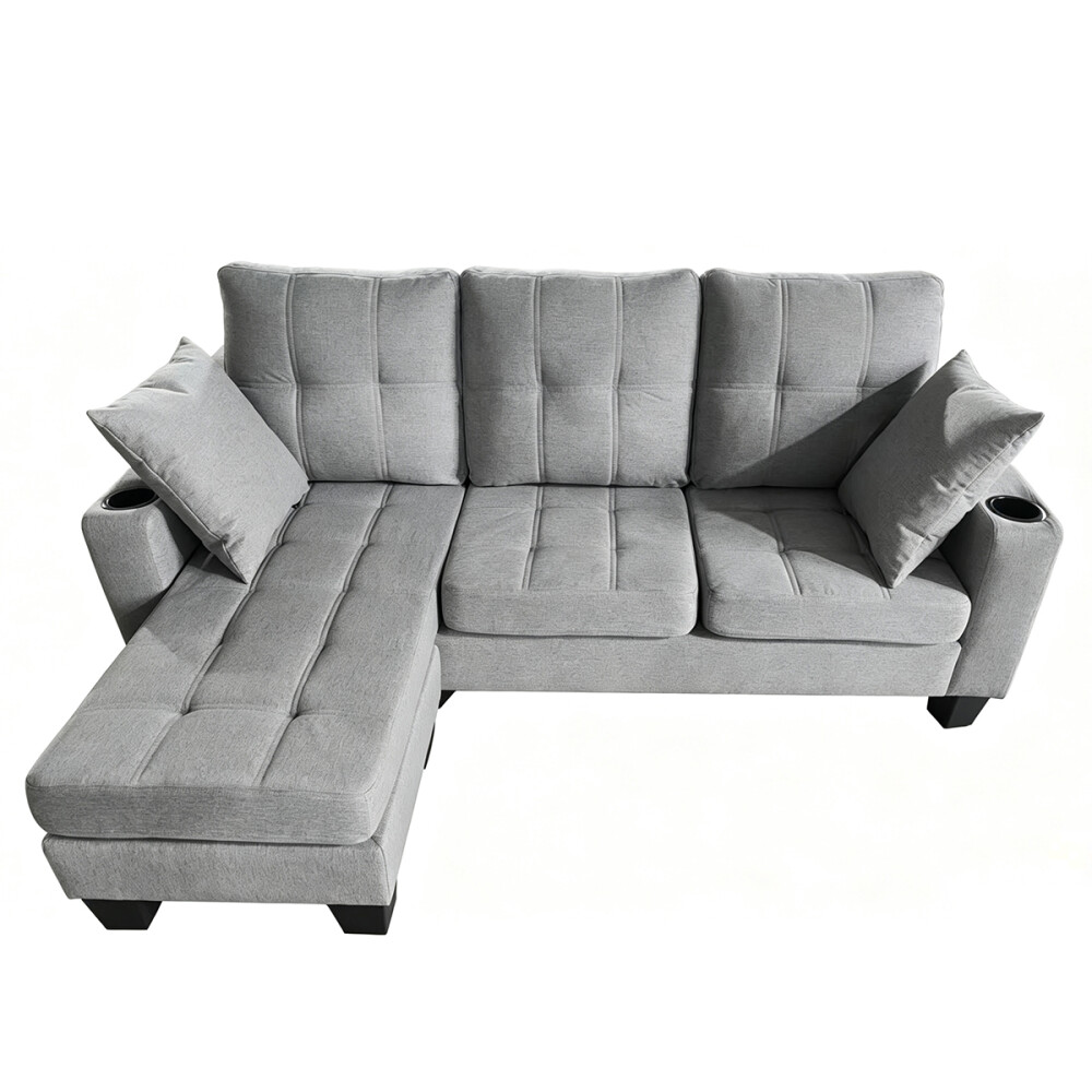 SOFÁ SILLÓN CON CHAISE Gris