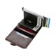 Tarjetero Billetera Bloqueo Rfid Anti Clonacion Color marron oscuro