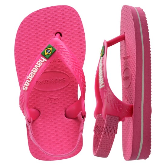 Ojotas Havaianas Baby Brasil Logo Rosado