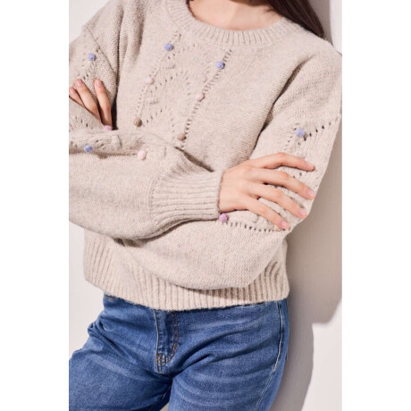 Sweater Texturado Beige Melange