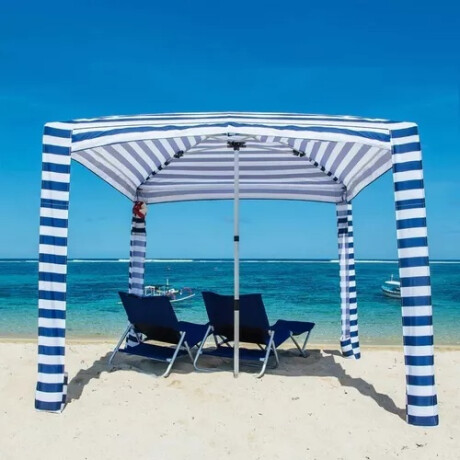 Sombrilla Gazebo Grande Playa-Jardín | Filtro UV+Cortaviento Azul