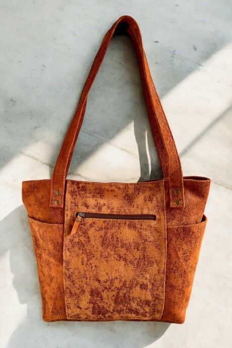 Cartera Nikki Con Arte Pintado A Mano Color Terra Jaspeado
