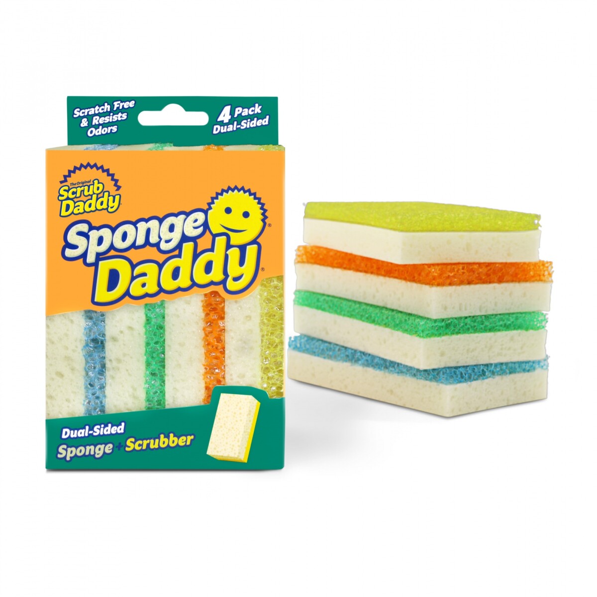SET X4 ESPONJAS RECTANGULARES SPONGE DADDY COMBINADAS 