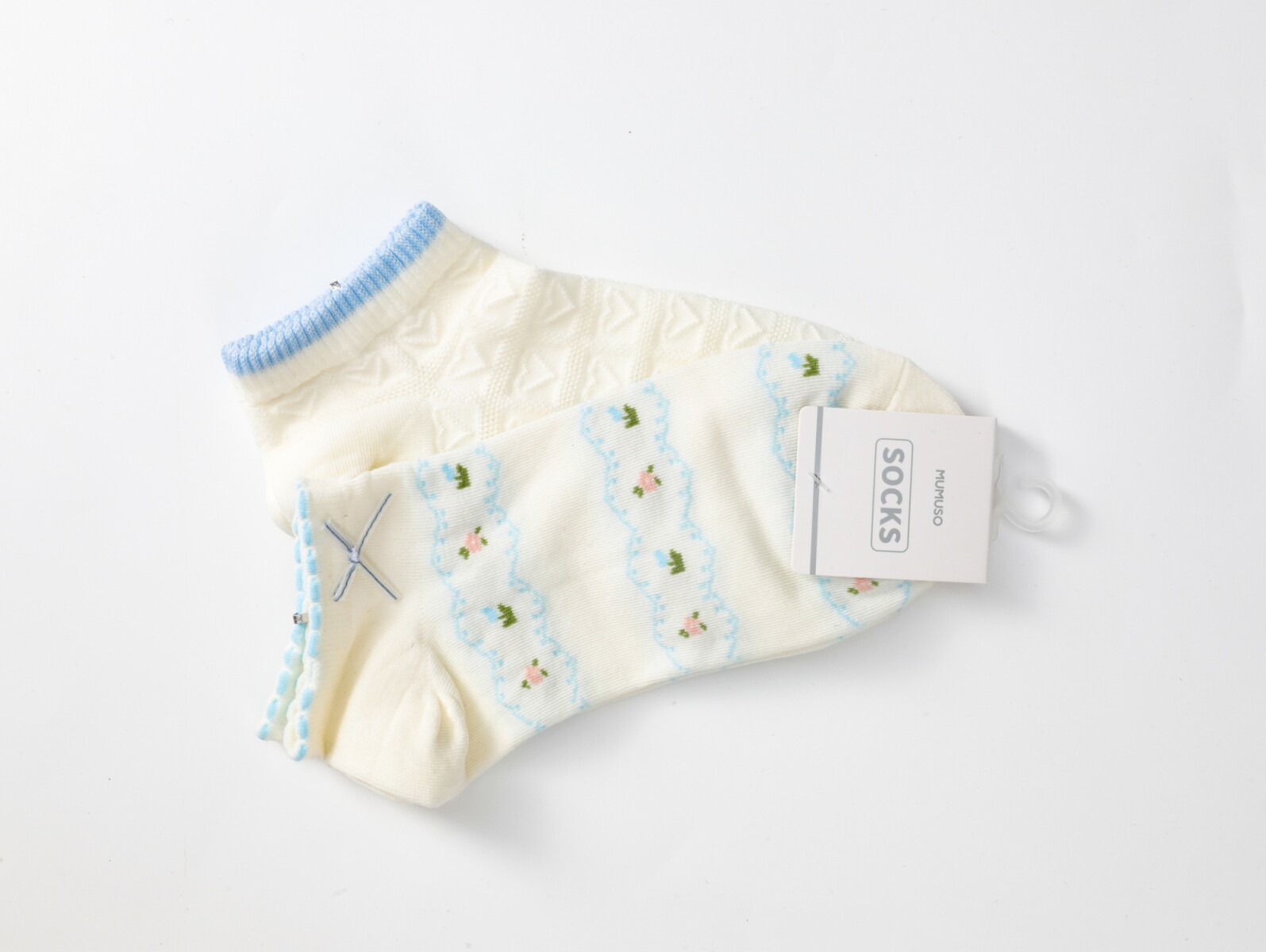 MEDIAS DEPORTIVAS CORTAS PARA MUJER CON CORAZÓN (2 PARES BLANCO/AZUL) 