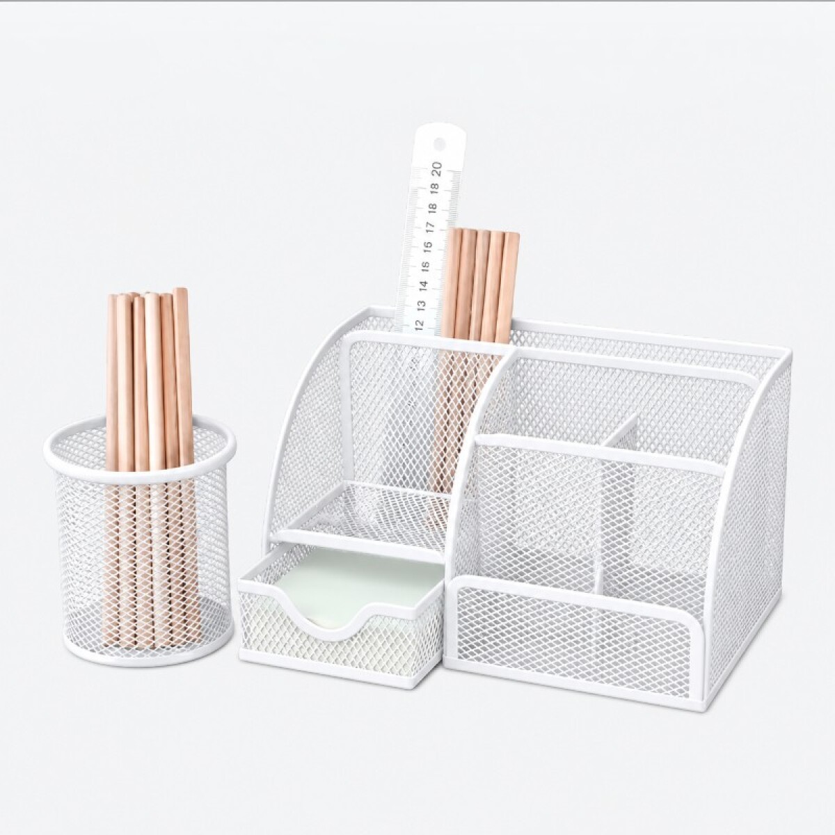 Set Organizador De Escritorio - Blanco 