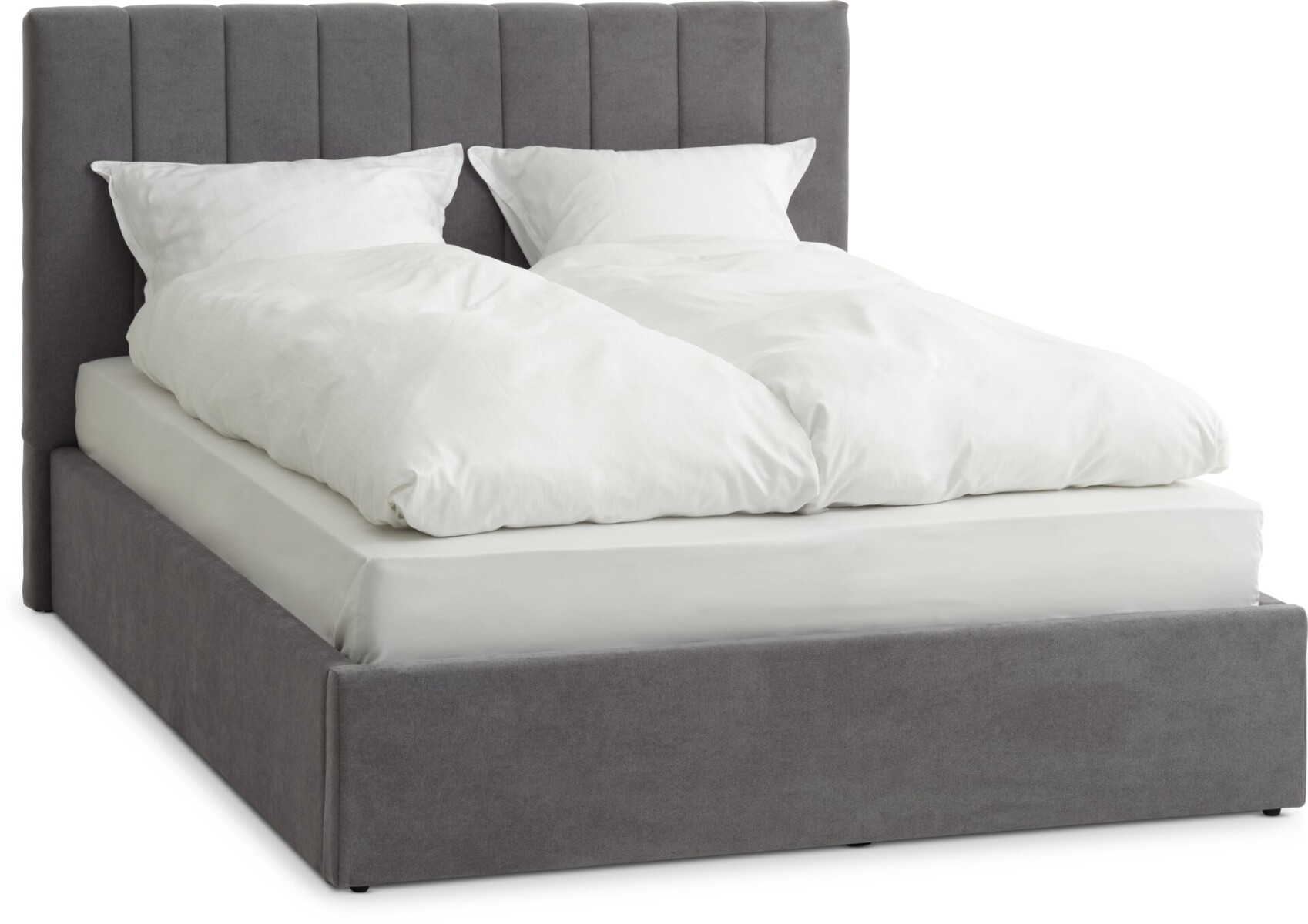 Estructura cama 140x200 HASLEV gris osc 
