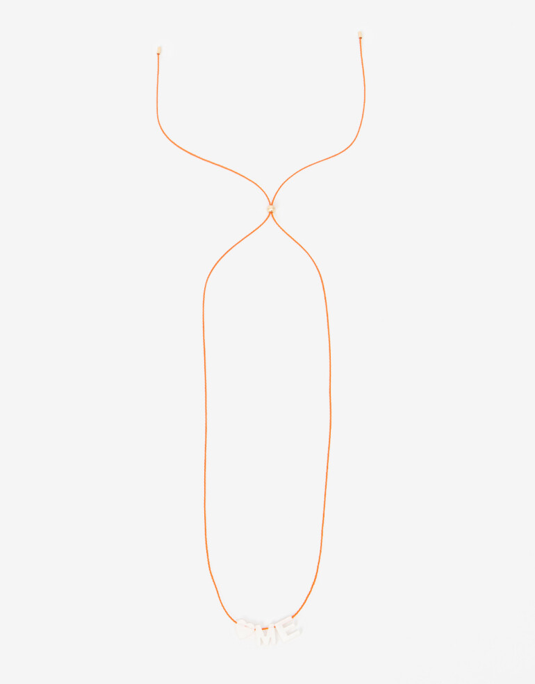 Collares Cortos Cordón Collar Corto Nácar Me - Naranja Claro
