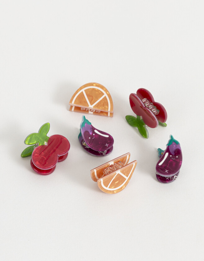 Hebillas Infantiles Frutas Set De Mini Broches Infantiles - Combinacion Tricolor