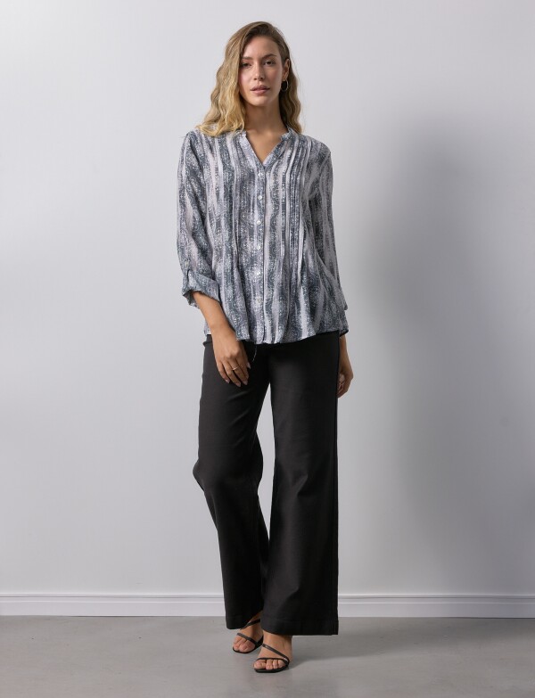 Blusa Gasa Print NEGRO/GRIS