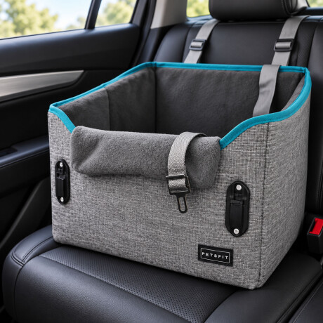 Bolso Transportador Auto Grande Mascotas C/Correa Ajustable Turquesa