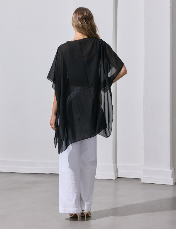 Poncho Noche NEGRO/PLATEADO
