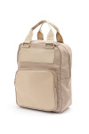 Mochila de nylon y PU Khaki