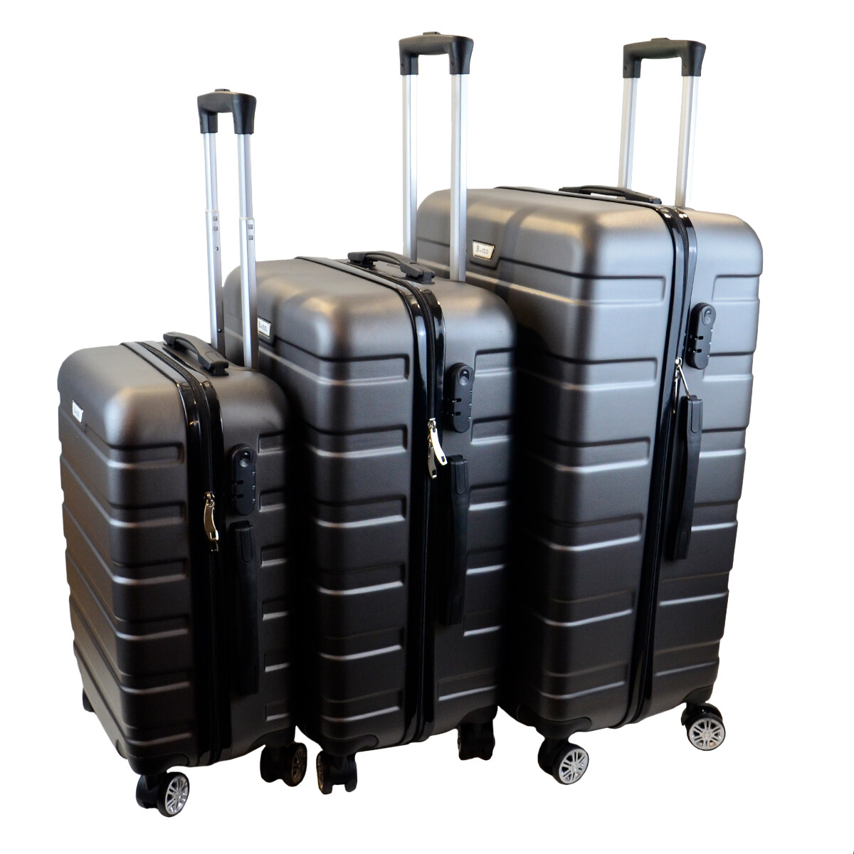 Set 3 Valijas rígidas 4 ruedas 20 24 28 Premium - GRIS 