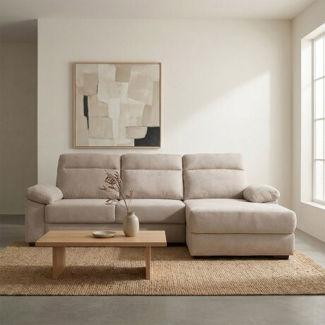 Rinconera Owen - Tela Microfibra - Chaise derecho 12072 (Beige)