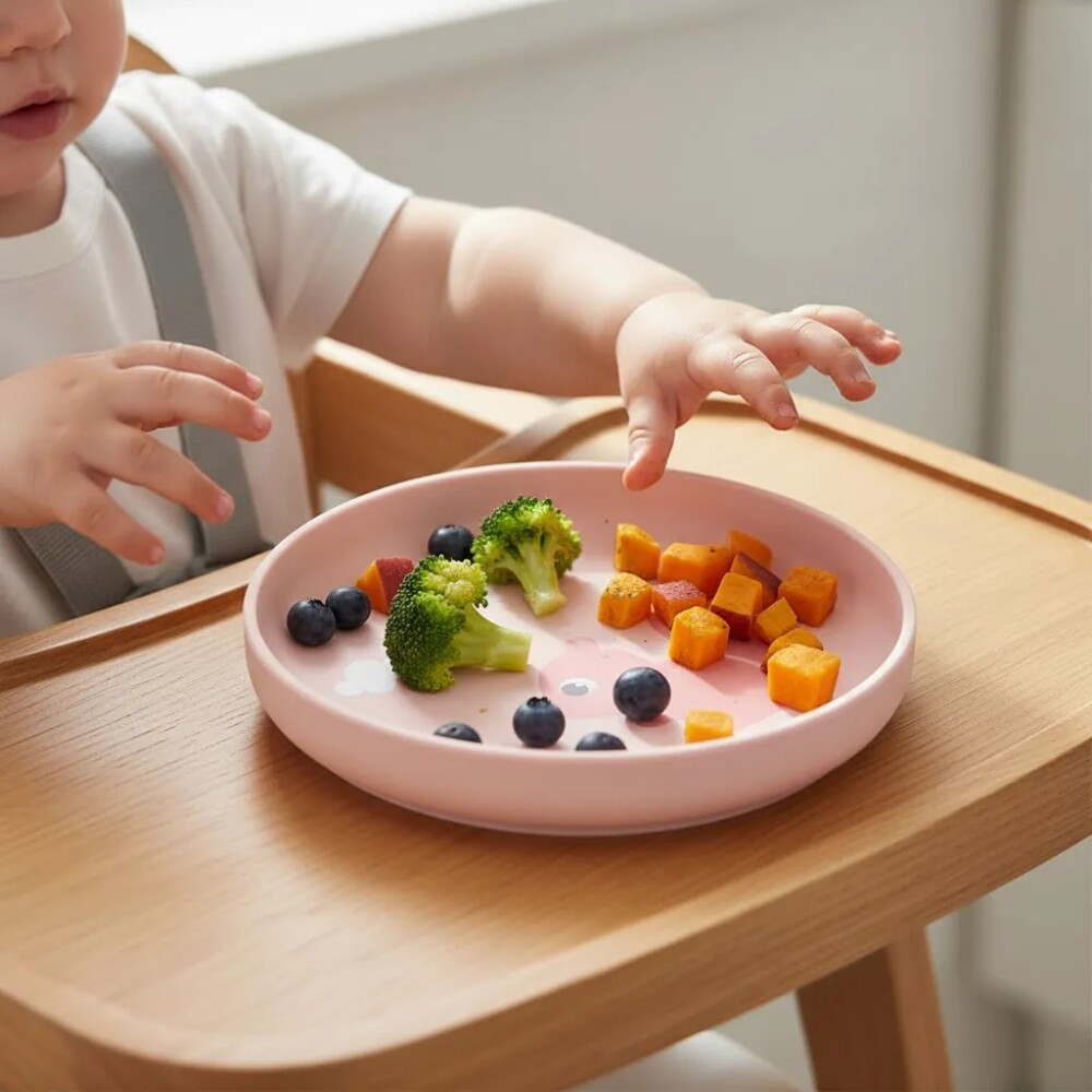 Plato con ventosa BUBA cloudy rosa