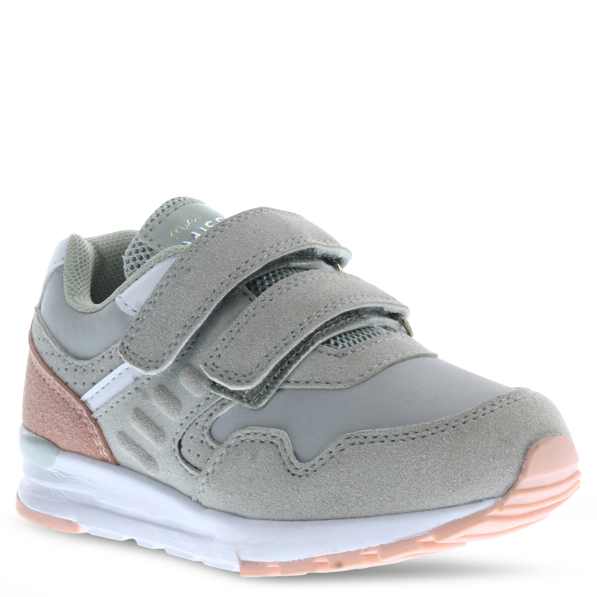 Championes de Niños Croco Kids GRAPE con velcros y colores combinados - Gris 