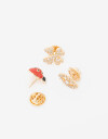 Prendedor Lucky charm Set De Pines Con Strass - Dorado