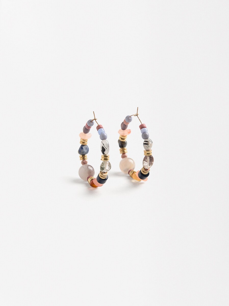 Aros Con Piedras - multicolor 