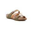 Country Sandalia Casual Tres Tiras C/dos Hebillas Verde-mix