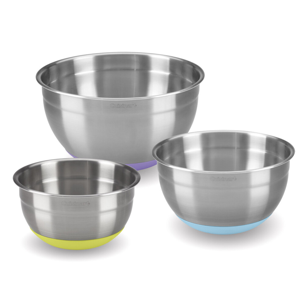 Cuisinart® JUEGO DE 3 TAZONES MEZCLADORES DE ACERO INOXIDABLE CON BASE DE SILICONA N/A