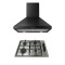 Campana Extractora Aeris 60CM Negro Pack De Campana Extractora Aeris 60CM + Anafe A Gas Vulcano Quad 4 Acero Inoxidable