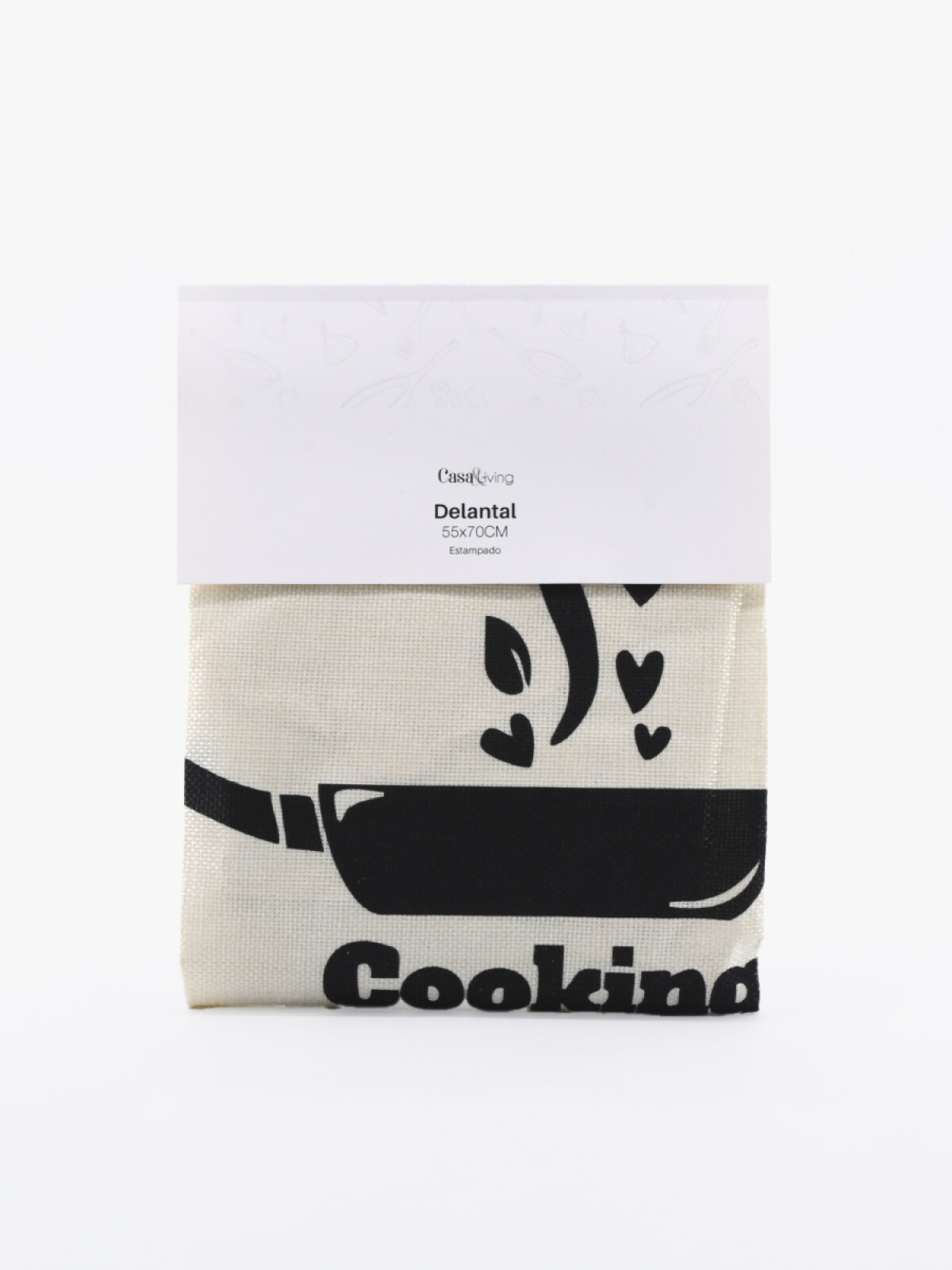 DELANTAL PRINT COOKING IS LOVE NATURAL — Guapa