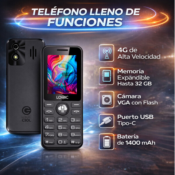 Logic C10l Adulto Mayor Cámara Bluethoot Redes Sociales GRIS