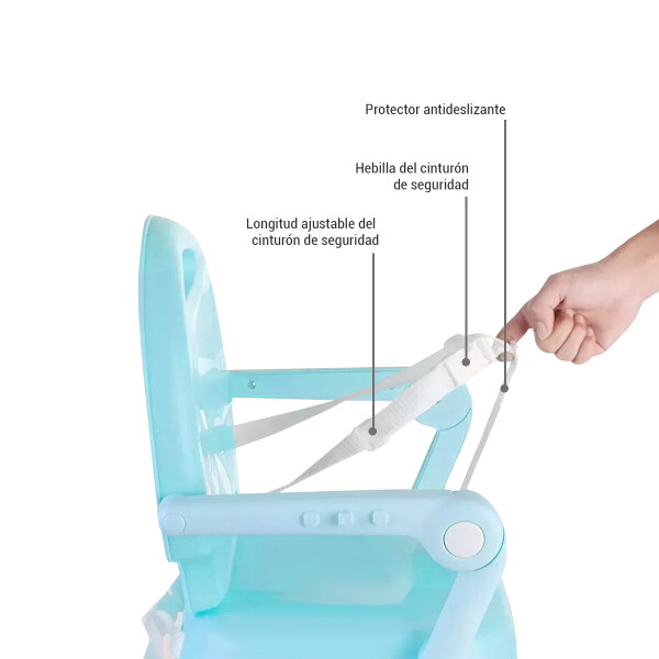 Silla De Bebe Para Comer Plegable Asiento 3 En 1 Arnes Cinturon Seguridad 3 Puntos Imback Color Azul Silla De Bebe Para Comer Plegable Asiento 3 En 1 Arnes Cinturon Seguridad 3 Puntos Imback Color Azul