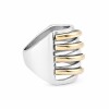Anillo Tiras - Plata y Oro - Sin Piedra AN5429 sinpiedra