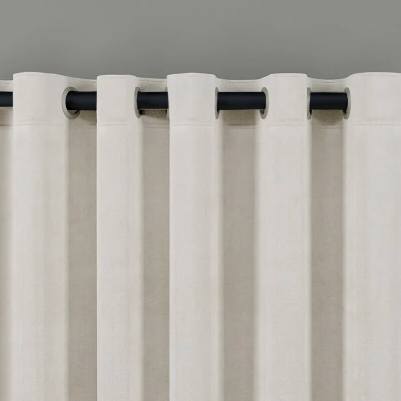 Barrote cortina de metal 2 m + 2 Soportes NEGRO