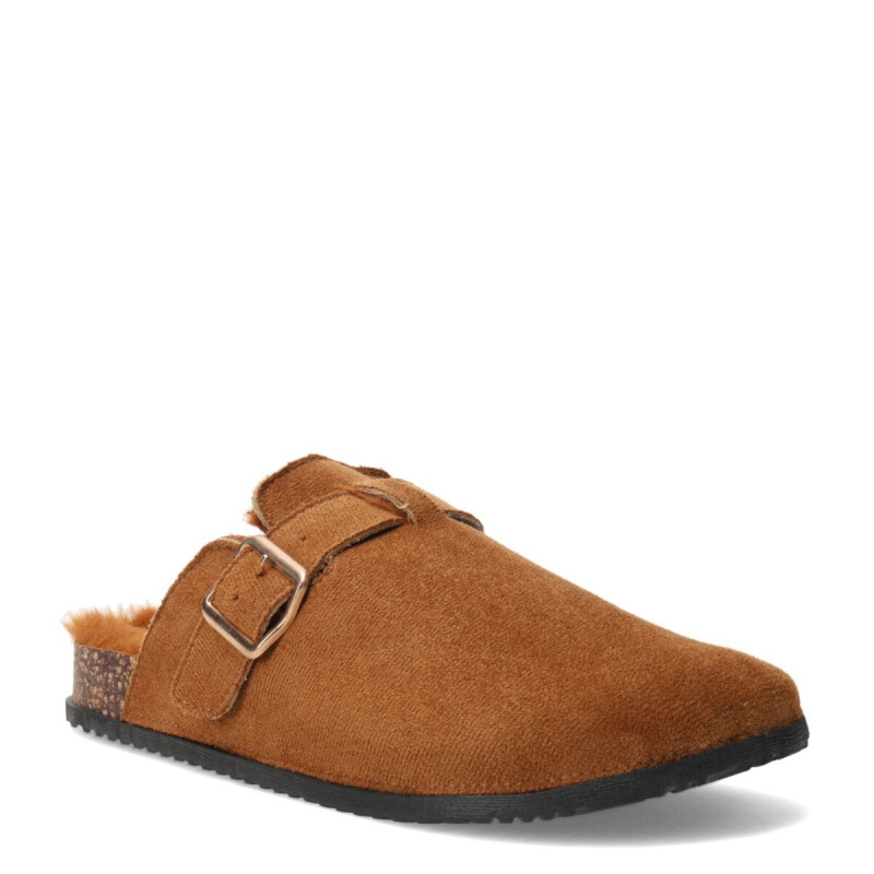 Zuecos de Mujer Miss Carol Lucero Con Interior Peludo Tan