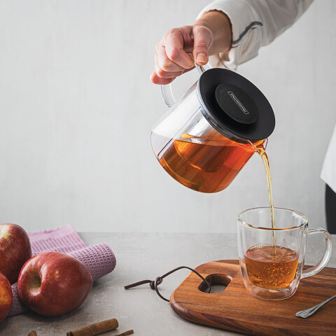 Tetera de vidrio e inox. con infusor 900ml. -TRAMONTINA TF6620