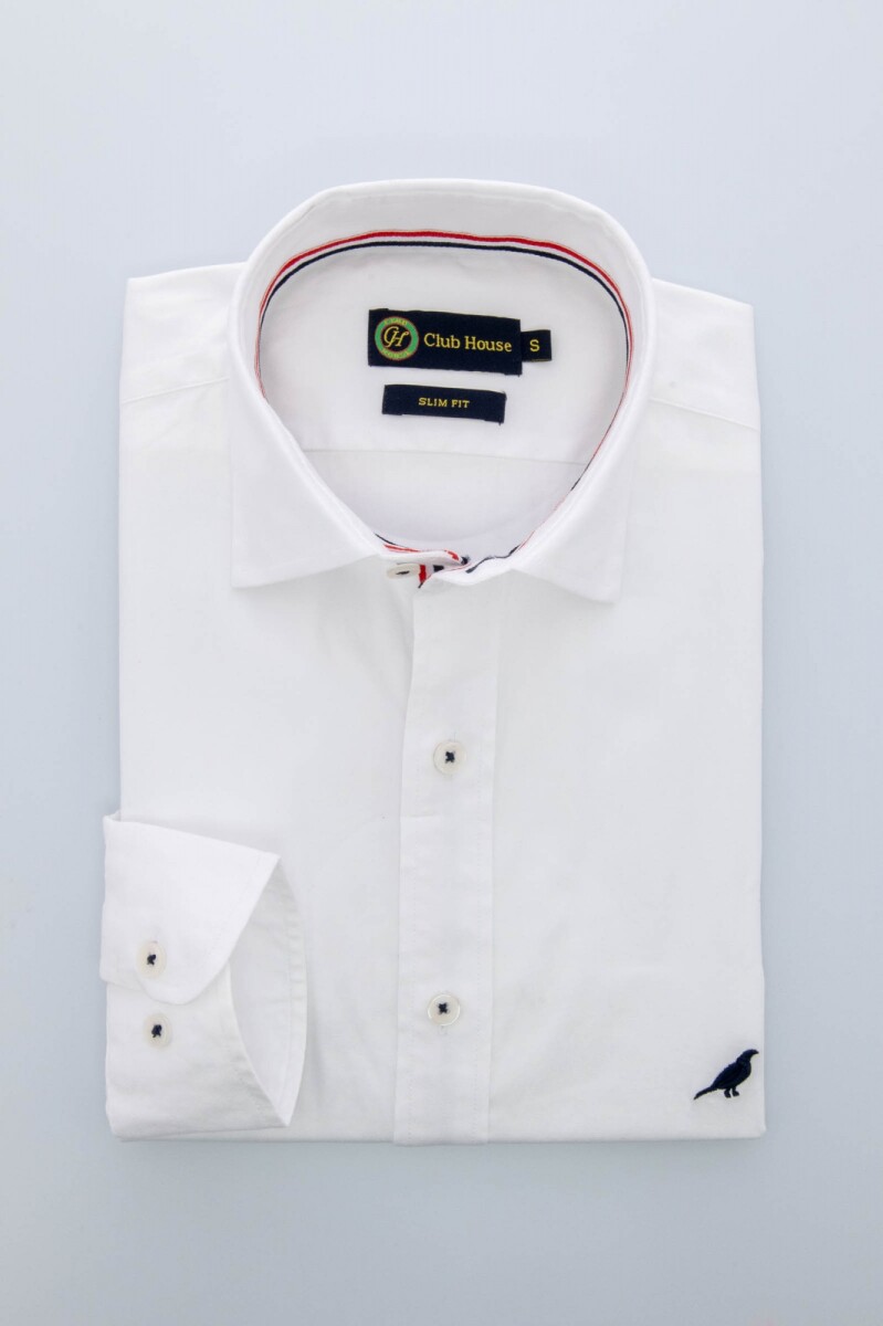 Camisa lisa Slim fit - Blanco 