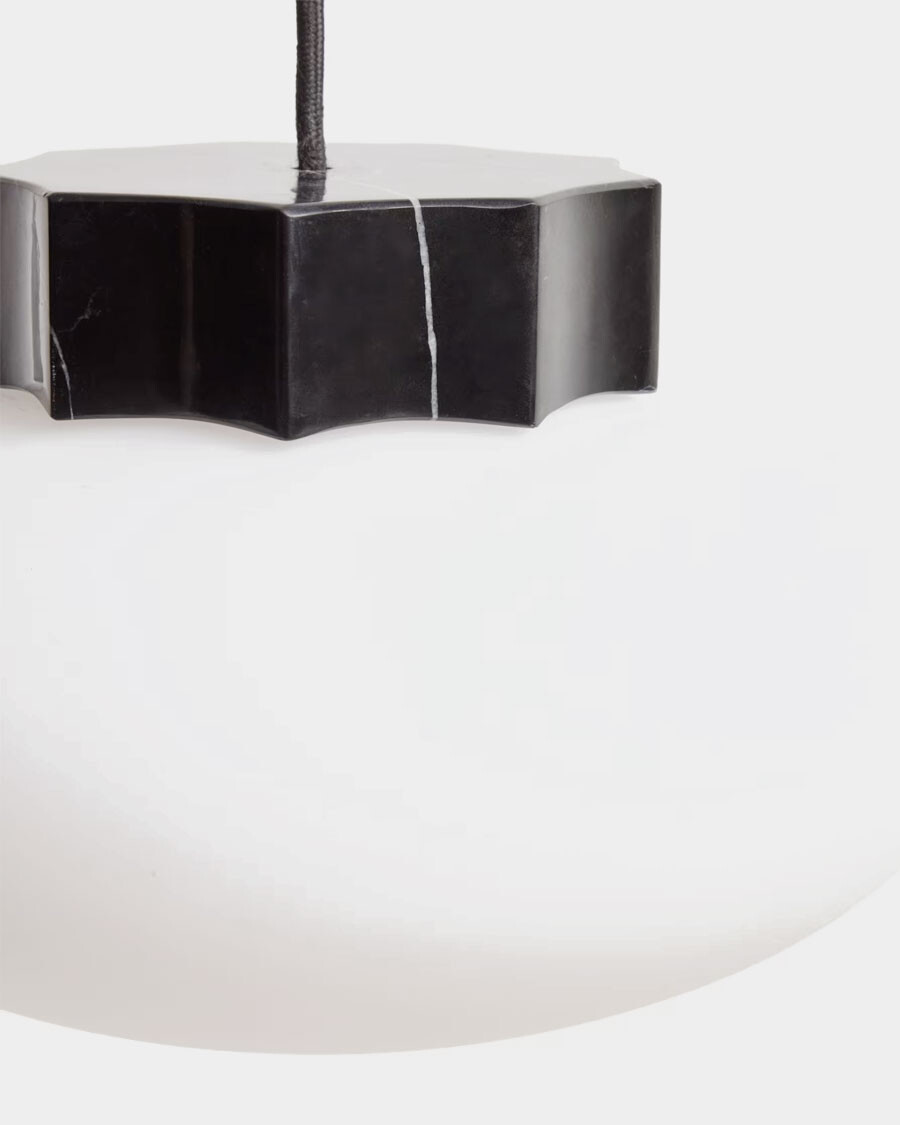 Lámpara de techo Idela de cristal ahumado y mármol negro Ø26 cm Lámpara de techo Idela de cristal ahumado y mármol negro Ø26 cm