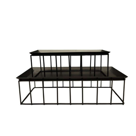 SET X2 SOPORTE METALICO 30x15x9/23x10x9cm NEGRO