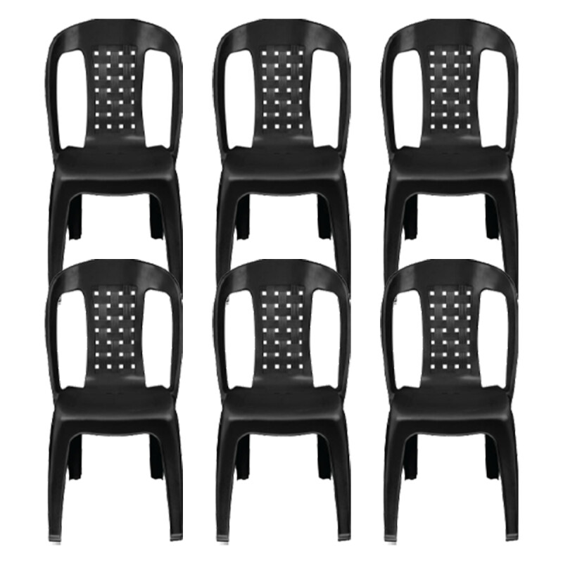 Set x6 Silla Bistró sin apoya brazos NEGRO