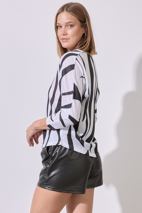 Blusa Tejido Printed BLANCO/NEGRO