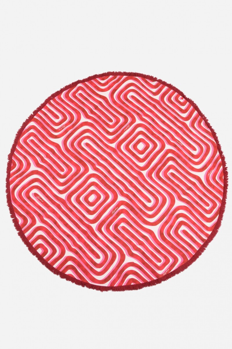 Pareo circular con estampa multicolor