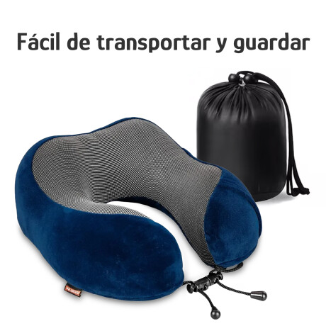 Set Valija Carry On Rígida + Almohadón Cervical Memoria Azul Negro