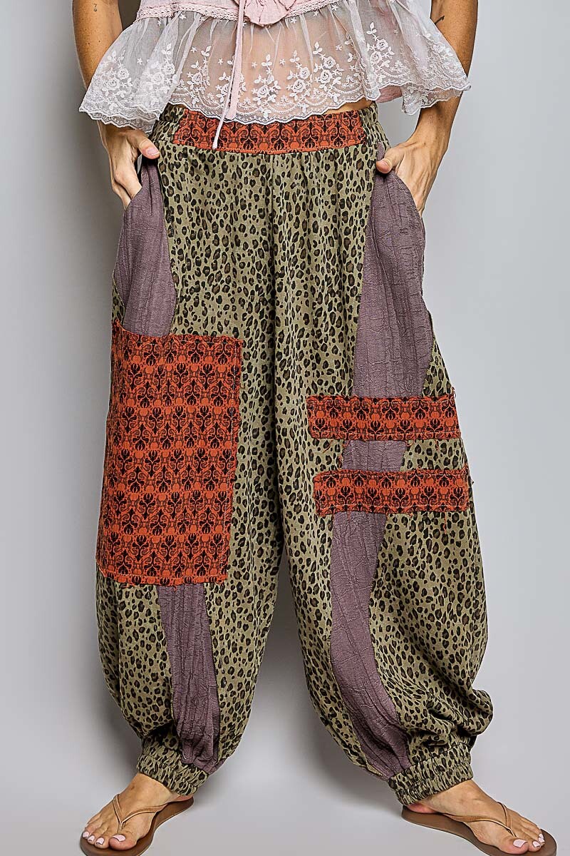 PANTALON PATCHWORK Verde Oliva