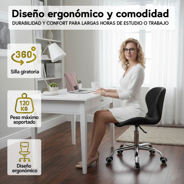 Silla Oficina Imback Escritorio Ergonomica Cuero Sintético IMBACK Color Negro Silla Oficina Imback Escritorio Ergonomica Cuero Sintético IMBACK Color Negro