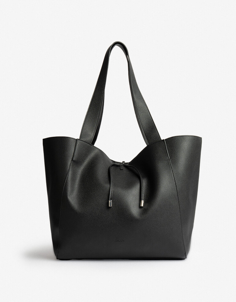 Shopper Basicos Shopper Con Bolso Negro - Negro